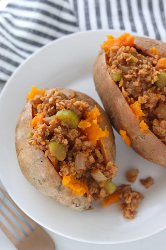 vegan sloppy joe sweet potatoes