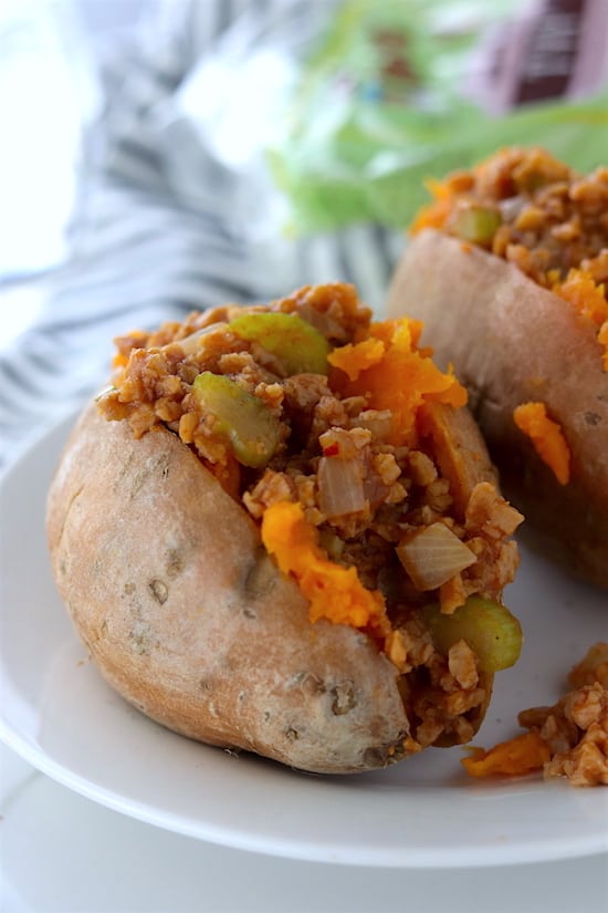 vegan sloppy joe sweet potatoes