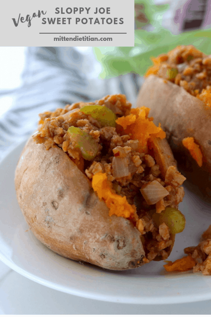 The BEST vegan sloppy joe sweet potatoes! They're an easy, health, quick dinner that comes together in 20 minutes!