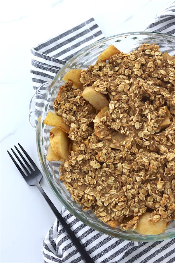 low sugar oatmeal apple crisp 4