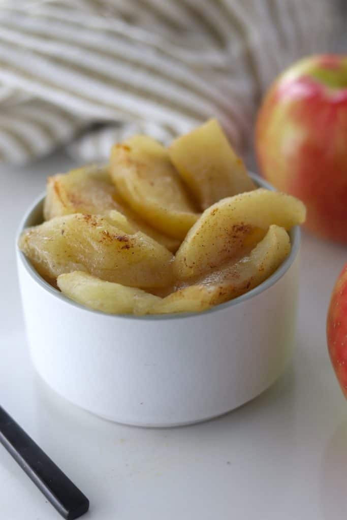 Crockpot baked apple close up