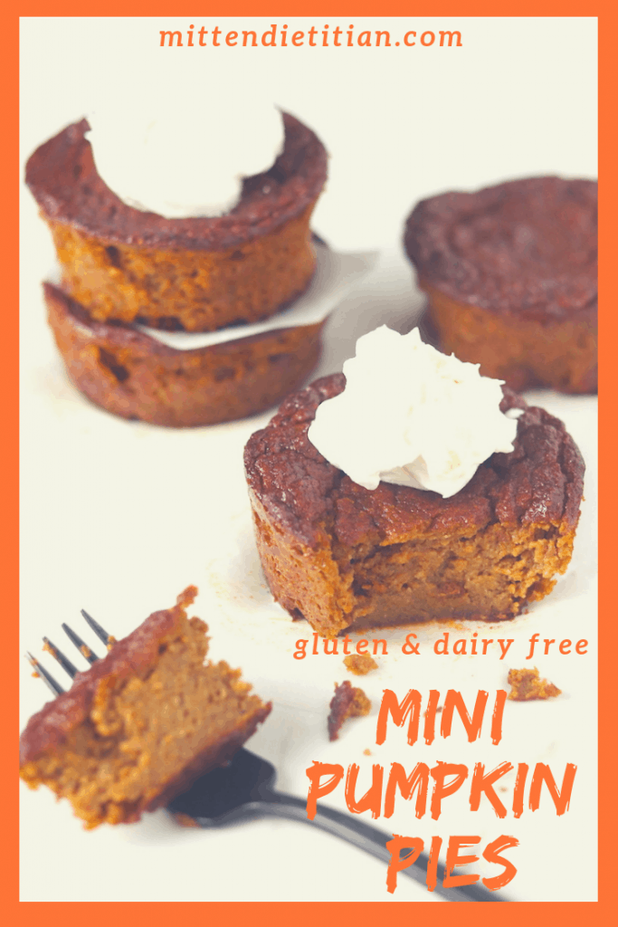 These Gluten & dairy free mini pumpkin pies are DELICIOUS and healthy. Plus they're so easy to make! #easy #healthy #pumpkinpie #mini #glutenfree #dairyfree