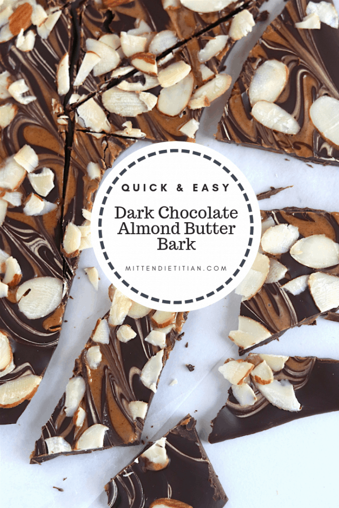 This dark chocolate almond butter bark is SO easy to make, it's fool proof! Everyone will love it! #sponsored #holidaybaking #darkchocolate #almondbutter #healthyfat #chocolatelover