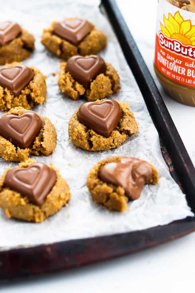 Whole wheat brown sugar SunButter Blossom Cookies