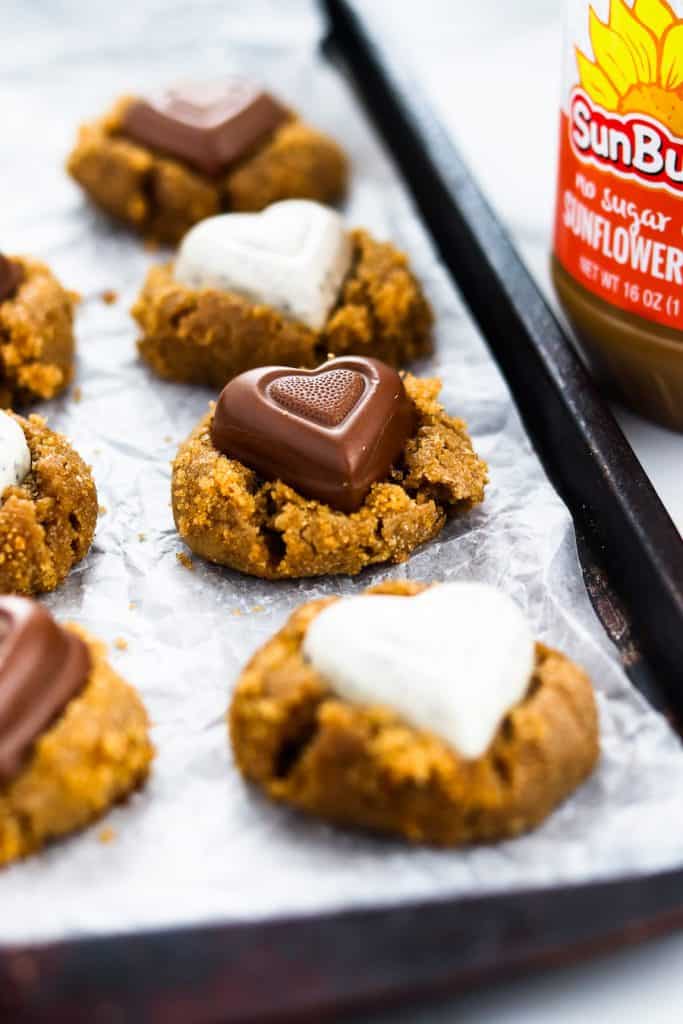 Whole wheat brown sugar SunButter Blossom Cookies