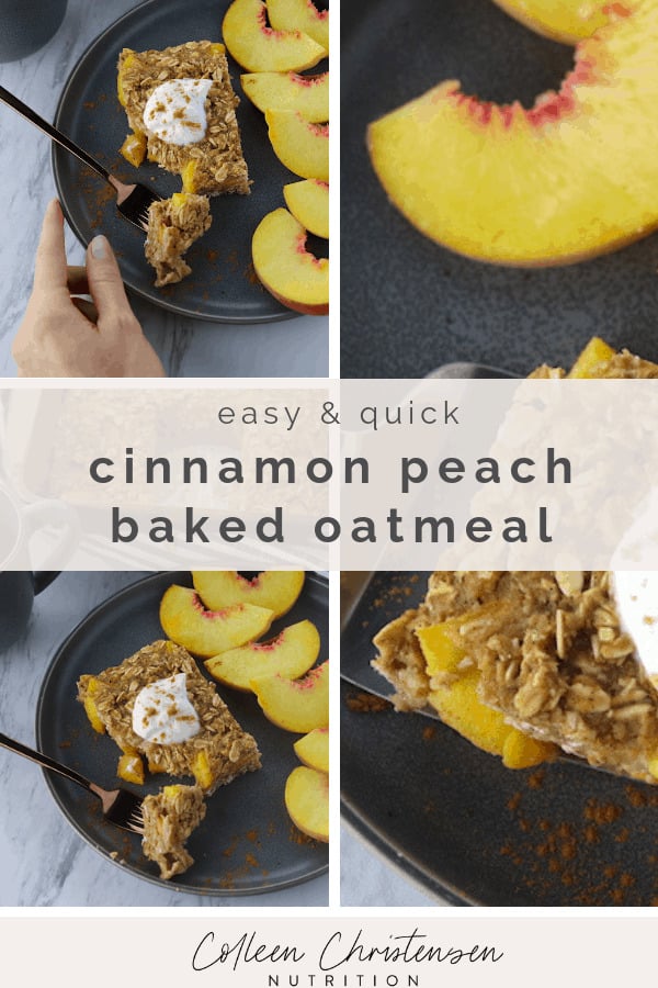 easy and quick cinnamon peach baked oatmeal