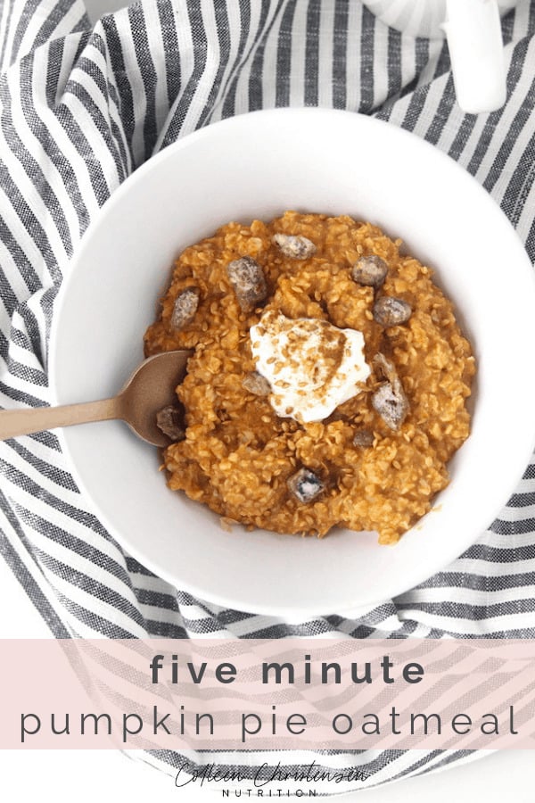 easy five minute pumpkin pie oatmeal