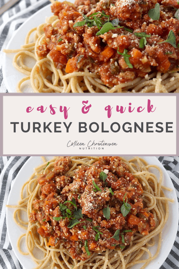 easy & quick turkey bolognese