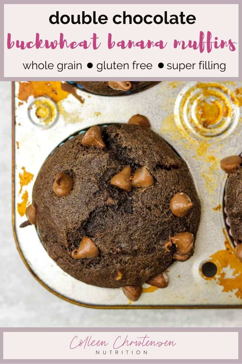 Double Chocolate Buckwheat Banana Muffins Colleen Christensen Nutrition
