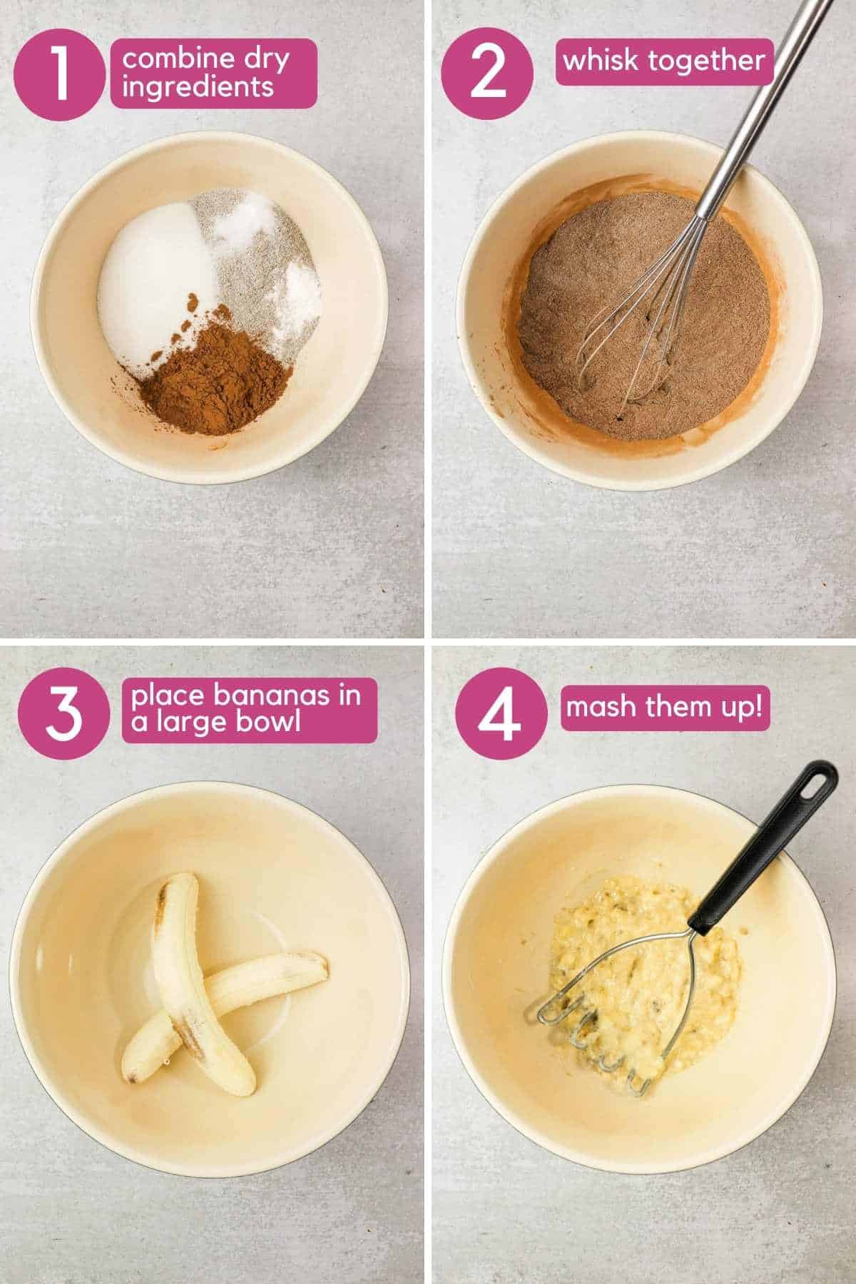 how to make double chocolate buckwheat banana muffins.