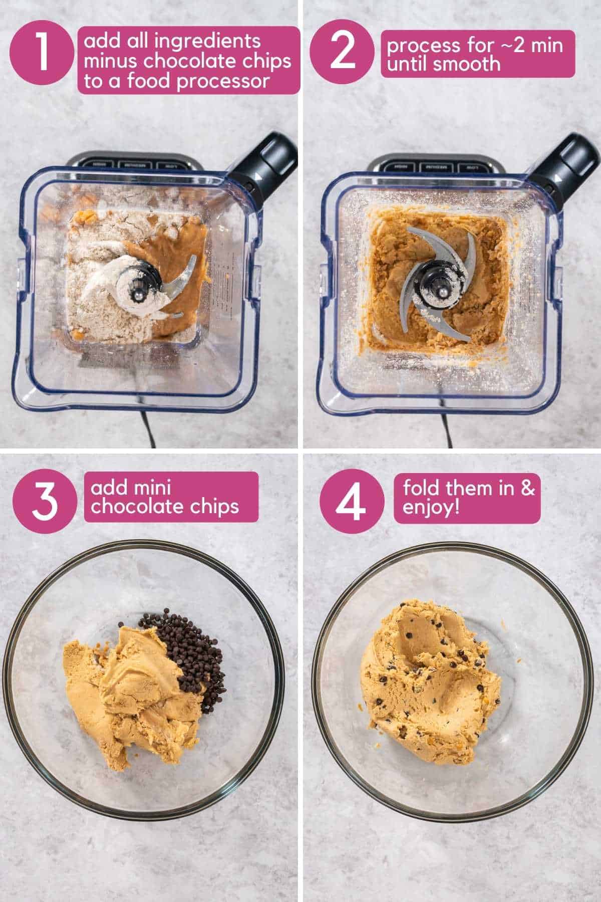 How to make edible chocolate chip chickpea cookie dough.
