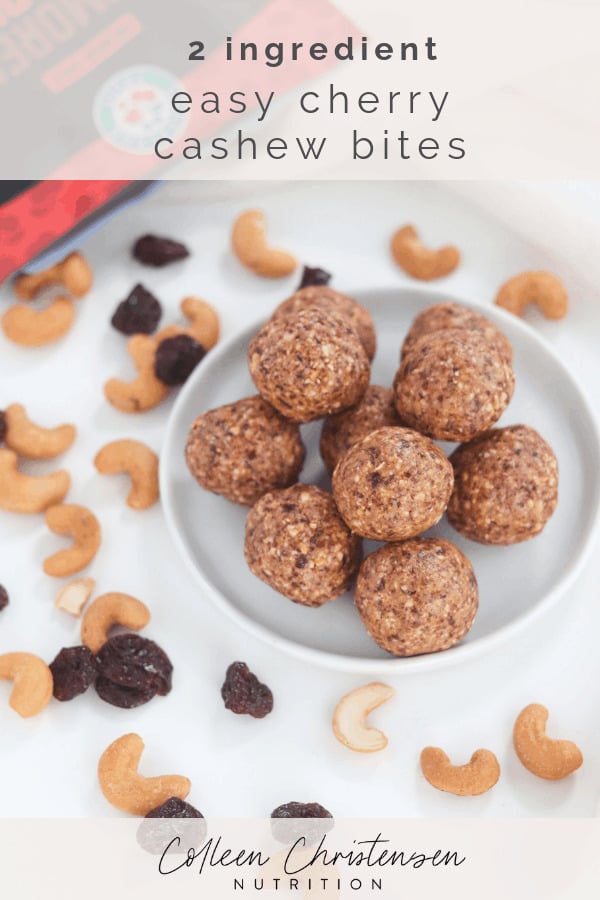 2 ingredient cherry cashew  bites