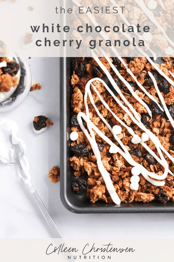 the easiest white chocolate cherry granola