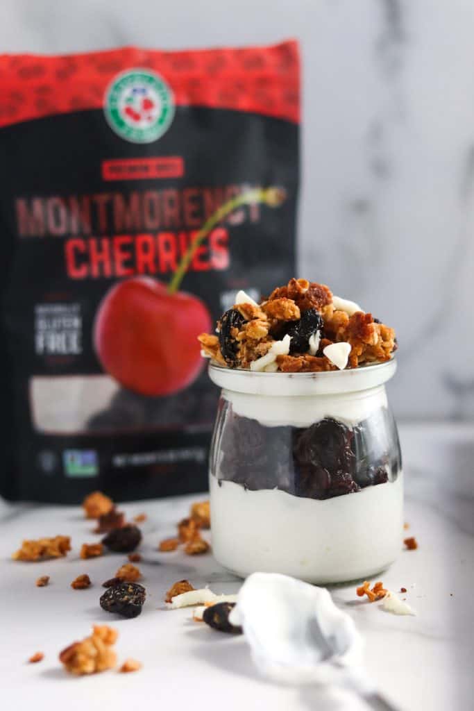 white chocolate cherry granola