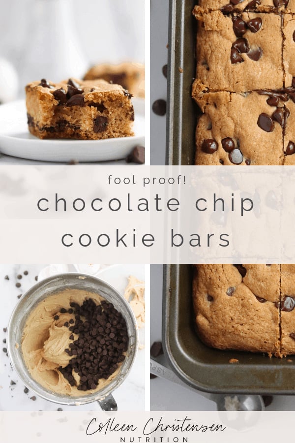 Chocolate Chip Cookie Bars - Colleen Christensen Nutrition