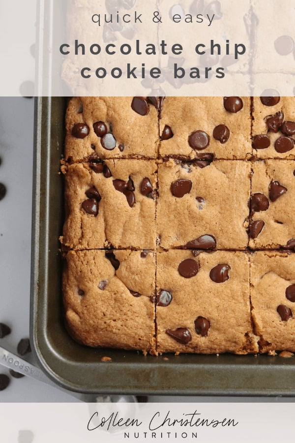 Quick & easy chocolate chip cookie bars