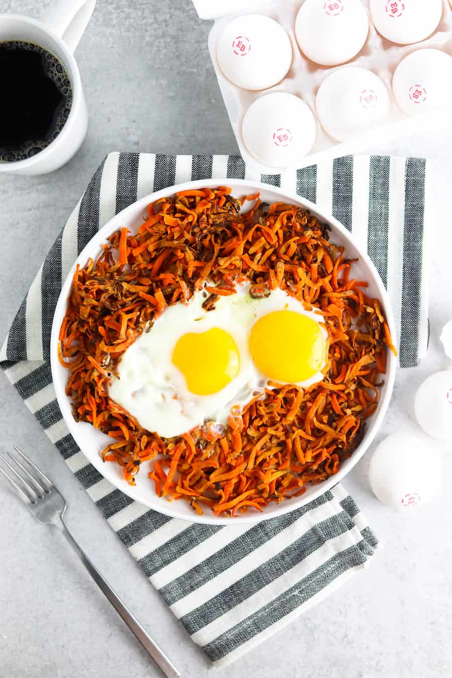 sweet potato hash & eggs