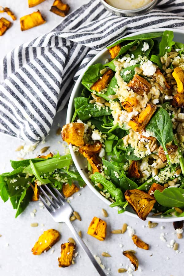 Roasted pumpkin feta salad