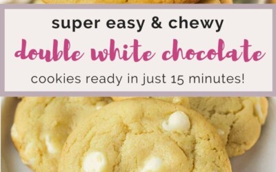super easy & chewy double white chocolate cookies.