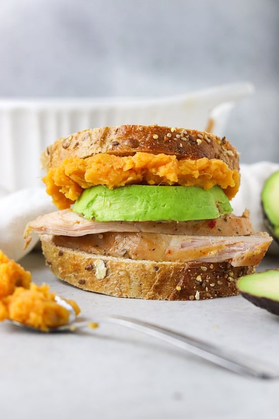 Turkey Avocado Sandwich With Sweet Potato Spread - Colleen Christensen