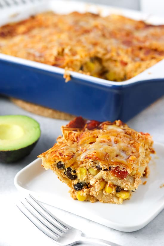 Vegetarian Enchilada Casserole - Colleen Christensen Nutrition