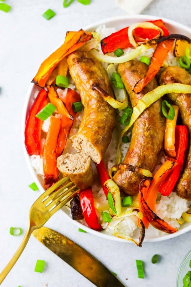 Easy Air Fryer Sausage and Peppers Colleen Christensen Nutrition