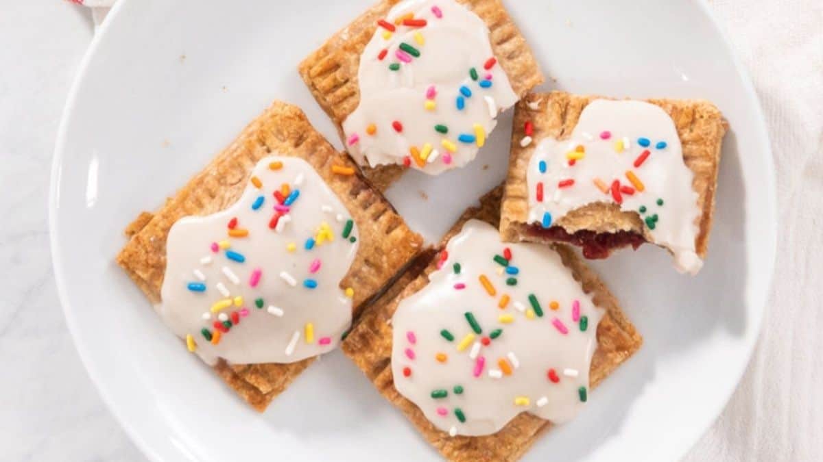 a plate of homemade vegan pop tarts.