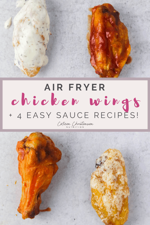 Air Fryer Frozen Chicken Wings + 4 Sauces