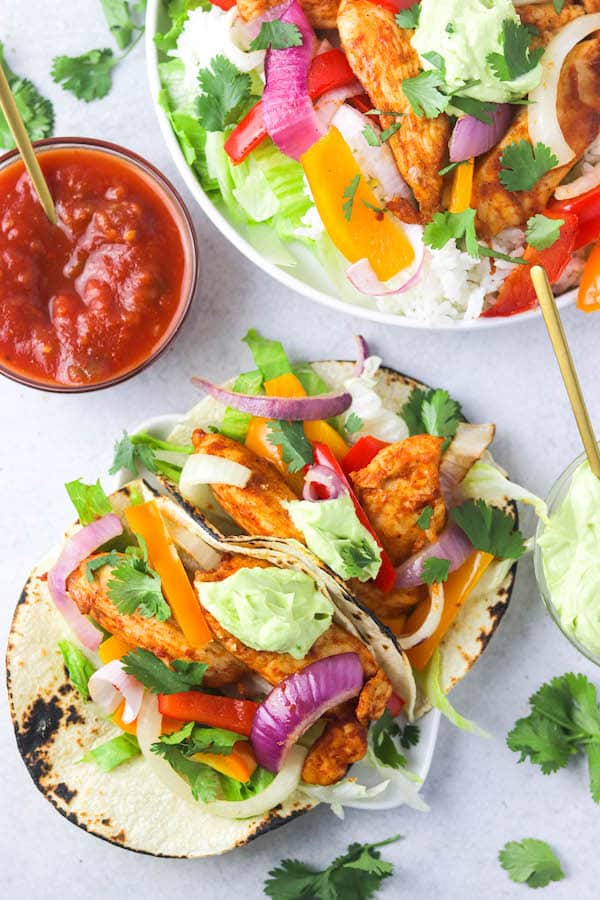 Chicken Fajita Tacos (& Salads!) - Colleen Christensen Nutrition