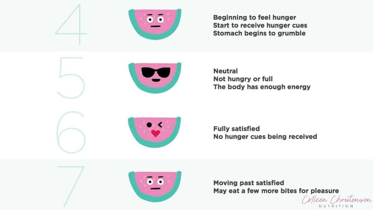 4-7 on the hunger fullness scale,