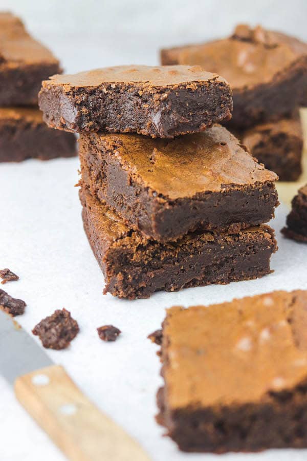 bakery brownies stacked