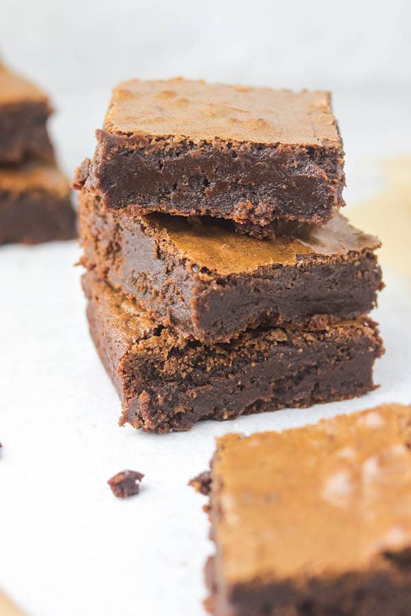 stacked bakery brownies