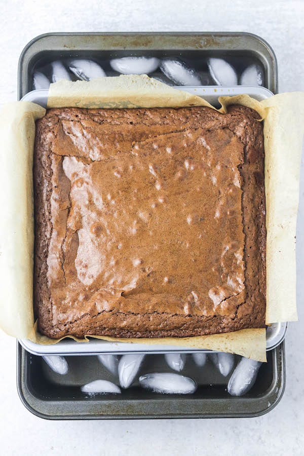 ice bath for bakery brownies