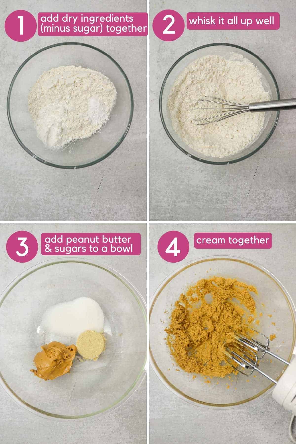 labeled small batch peanut butter cookie ingredients.