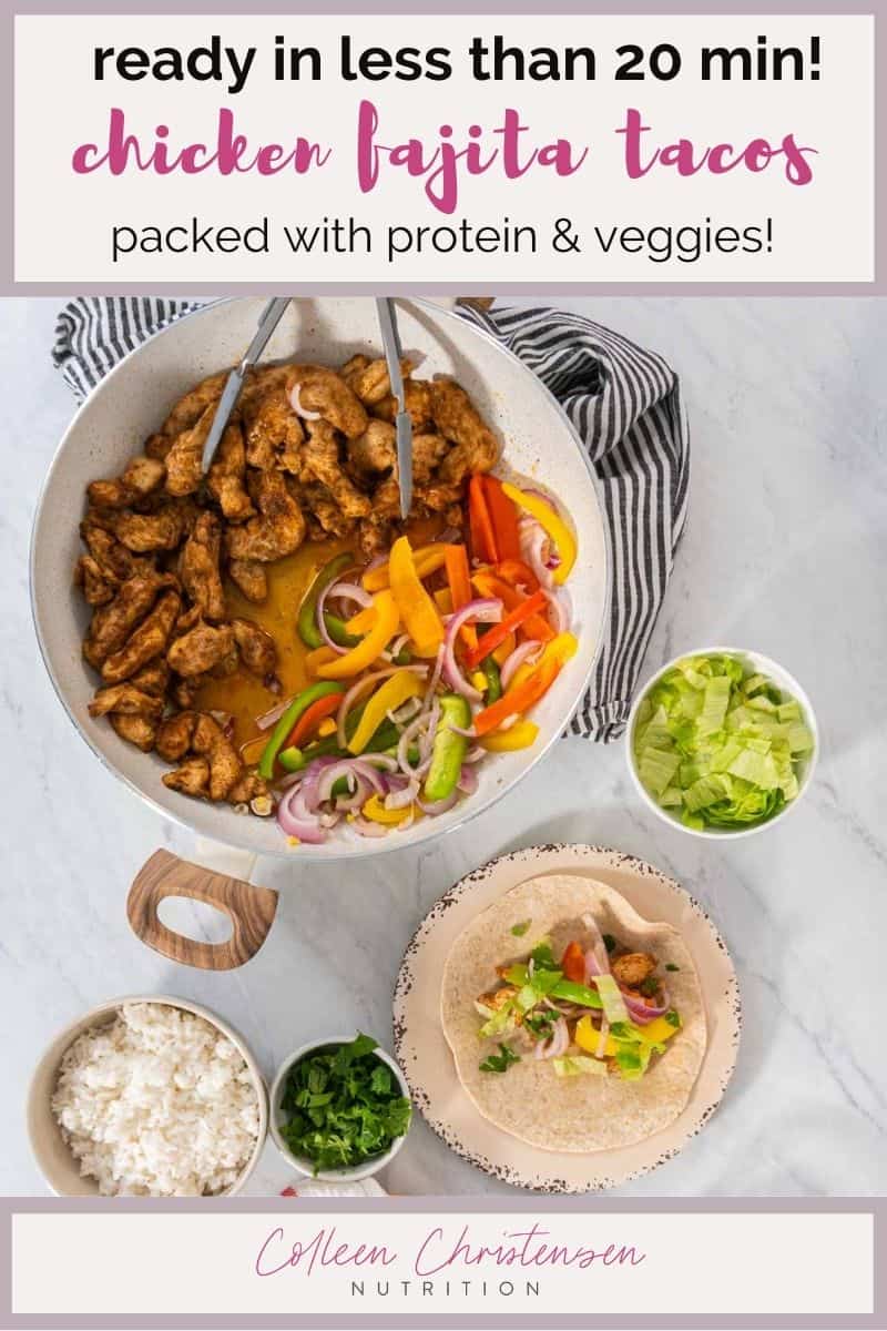 Chicken Fajita Tacos {+ Salad Recipe} Colleen Christensen Nutrition