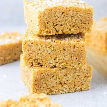 Stacked Peanut butter rice krispie bars