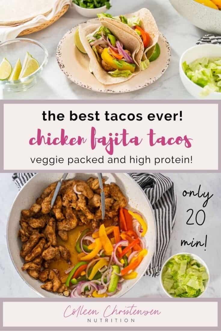 Chicken Fajita Tacos + Salad Recipe   Colleen Christensen Nutrition