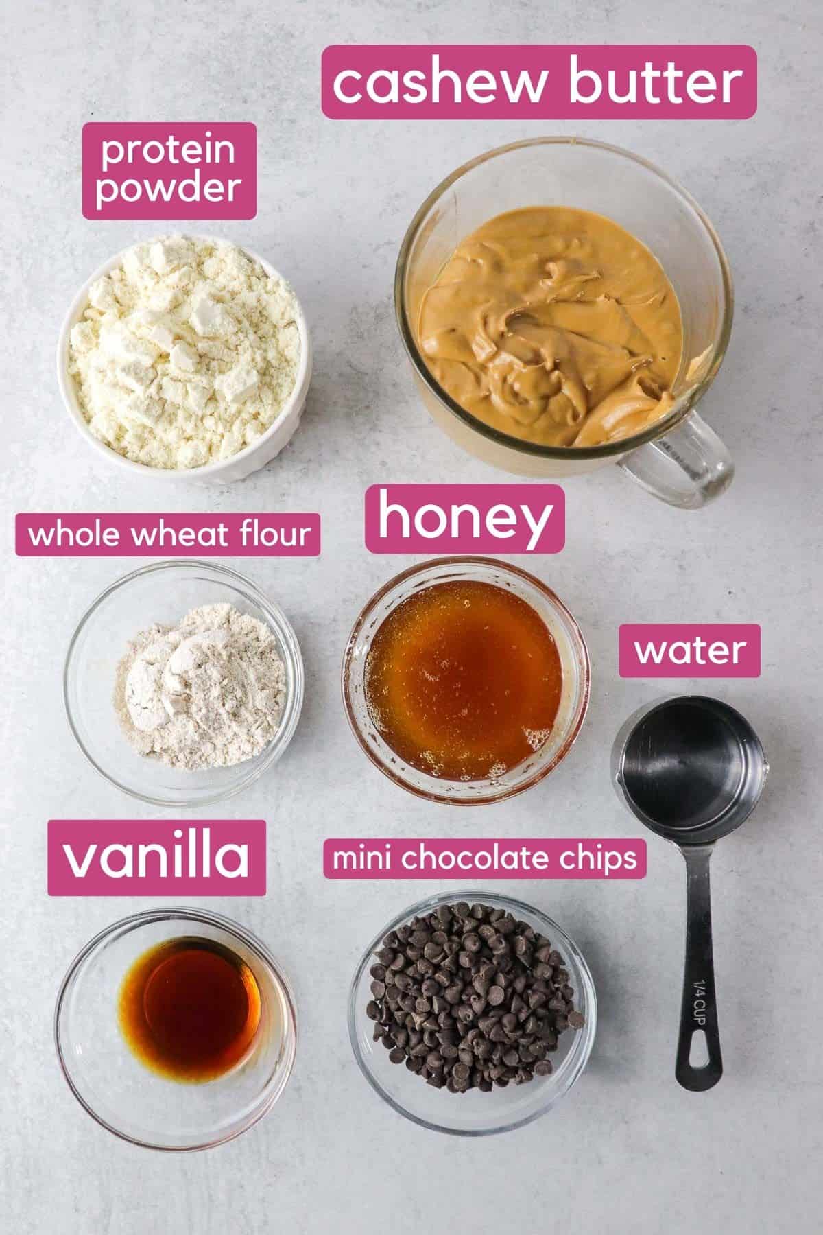 Cookie dough protein bar ingredients.