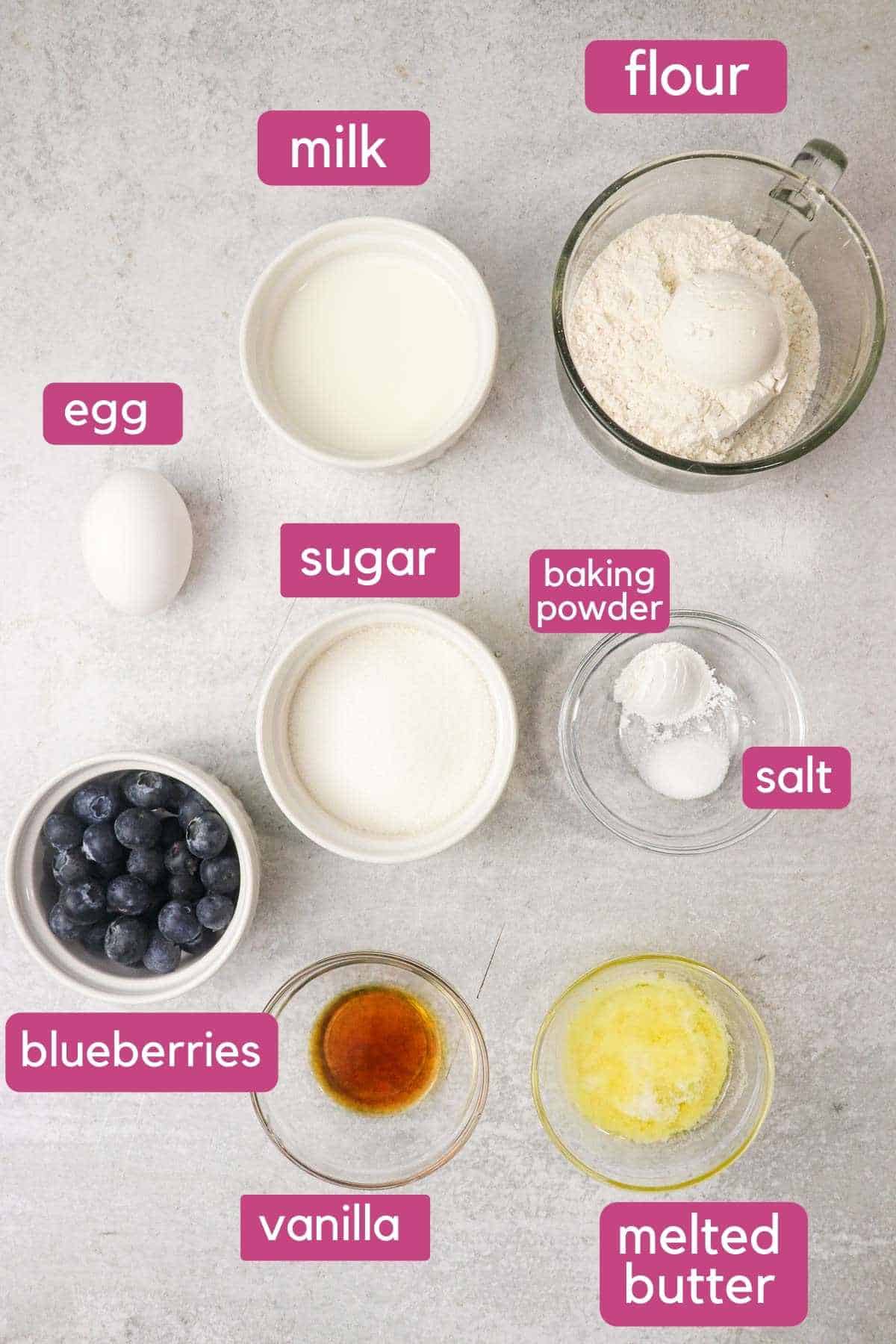 blueberry Cake Donuts Ingredients.