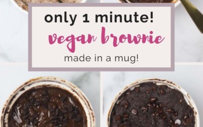 Vegan brownie made in a mug.