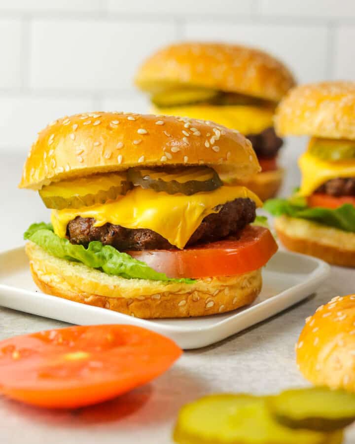 cheese on a air fryer burger patties.