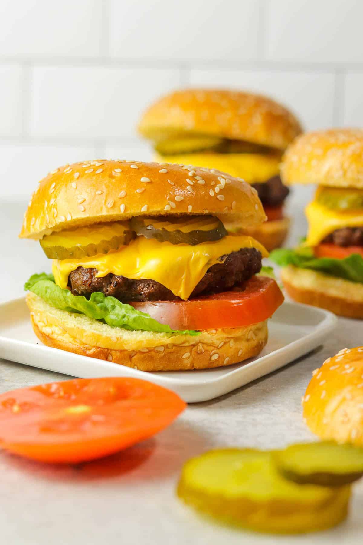 cheese on a air fryer burger patties.