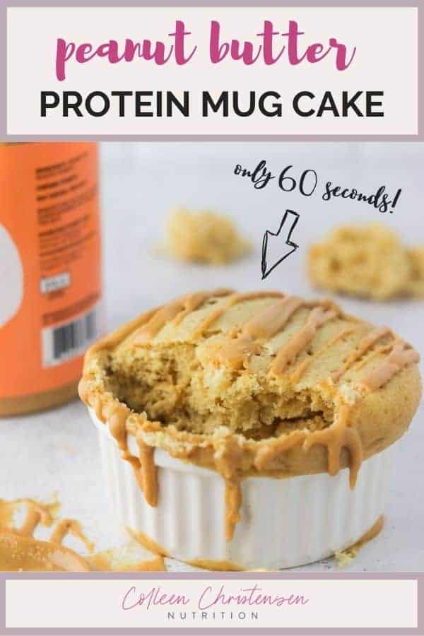 60 Second Peanut Butter Protein Mug Cake Colleen Christensen Nutrition
