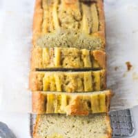 sliced dairy free banana bread.