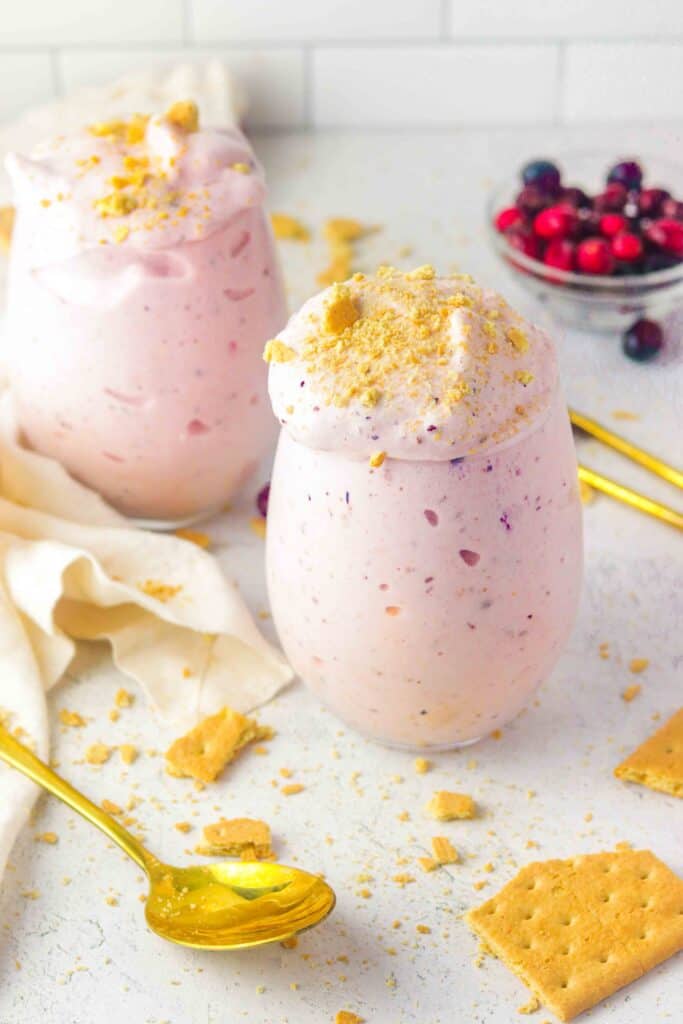 cranberry smoothie in glass