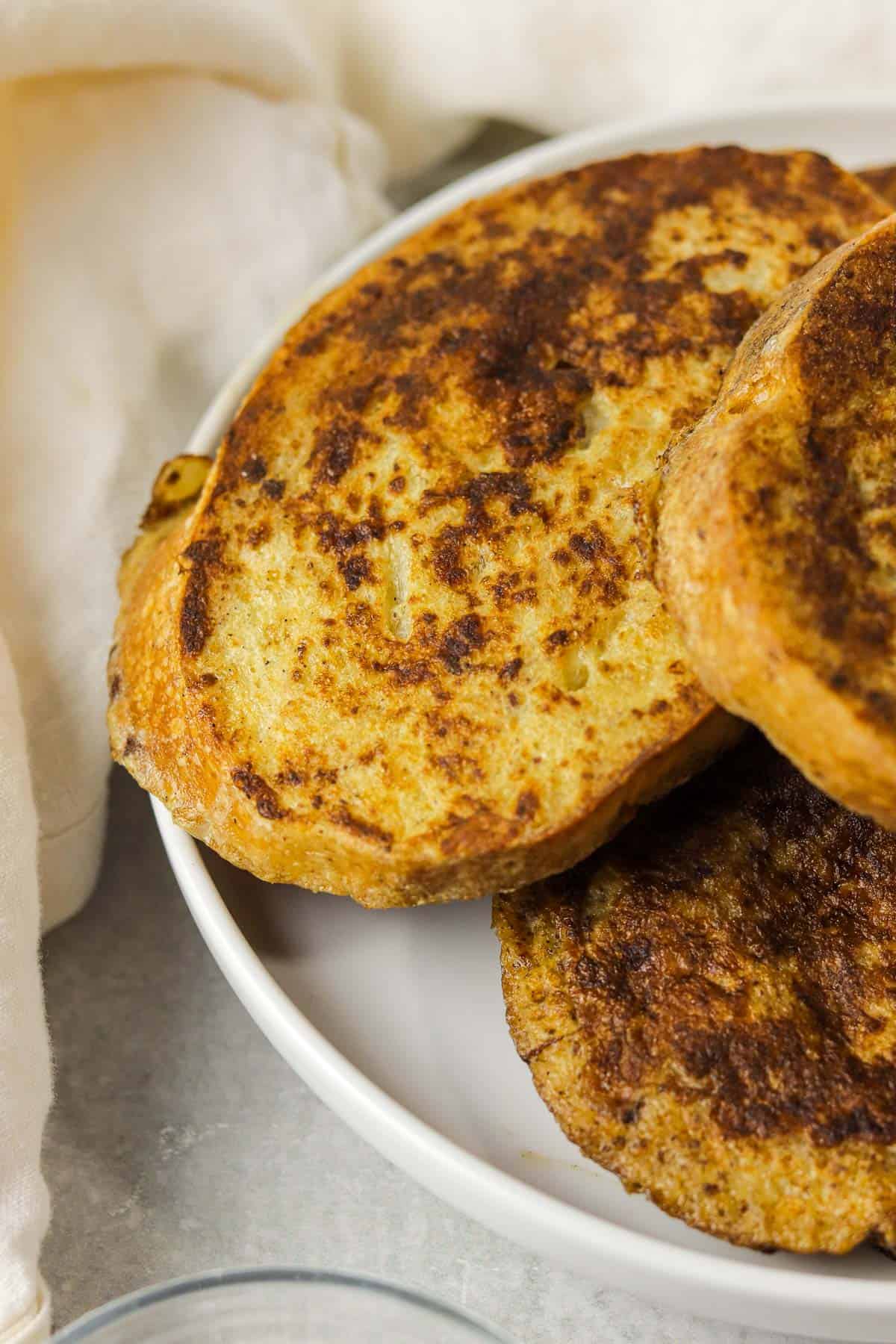 golden cooked sourdough french toast.