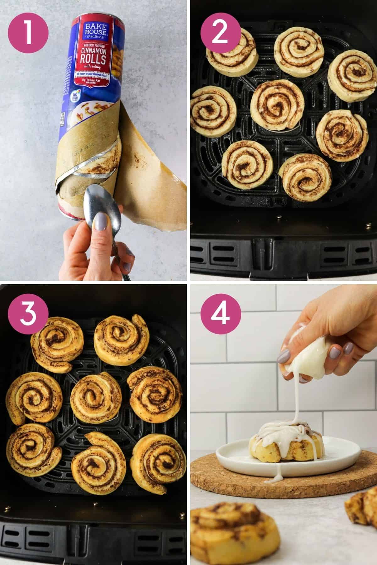 how to make air fryer cinnamon rolls.