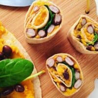 sweet potato black bean pinwheels.