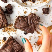 grabbing an an air fryer brownie.