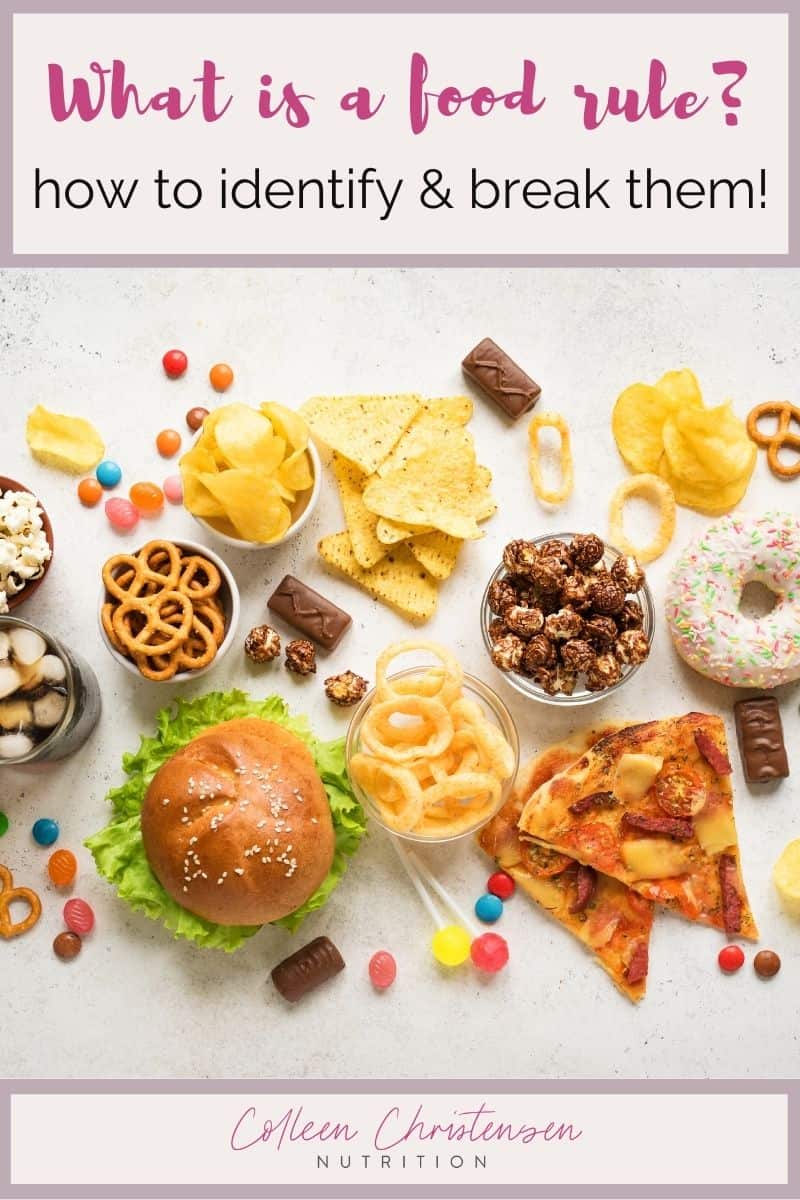 Variety of "unhealthy" foods for how to identify food rules.